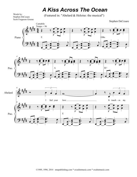 A Kiss Across The Ocean Sheet Music