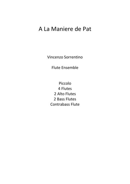 Free Sheet Music A La Maniere De Pat