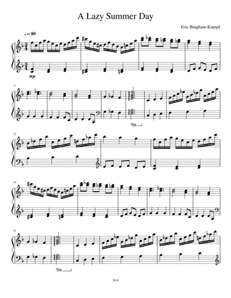 A Lazy Summer Day Sheet Music