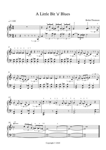 Free Sheet Music A Little Bit A Blues