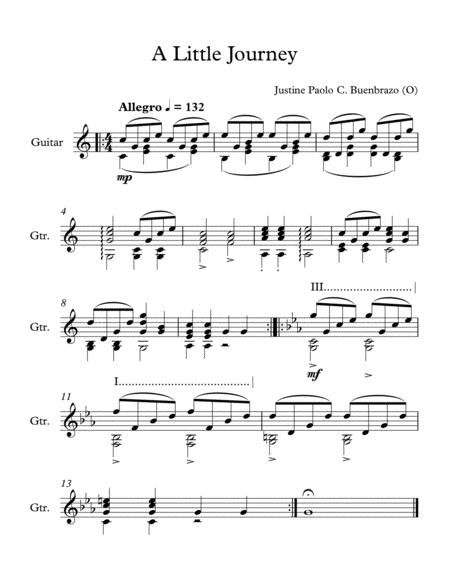 A Little Journey Sheet Music