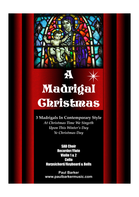 Free Sheet Music A Madrigal Christmas Score And Parts