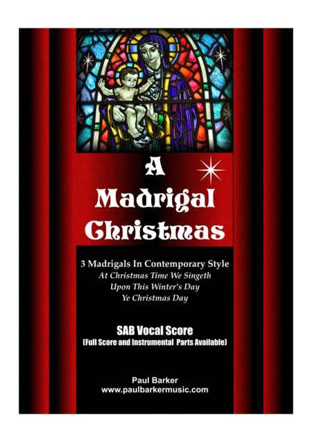 A Madrigal Christmas Vocal Score Sheet Music