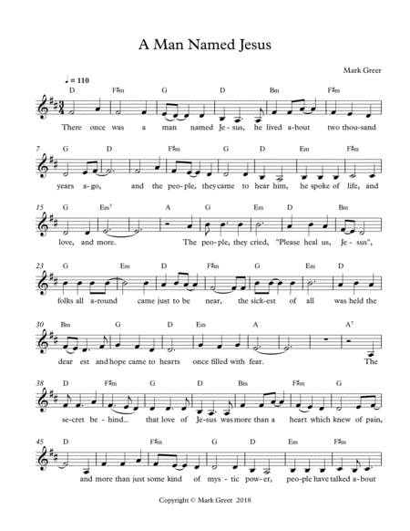 A Man Named Jesus Sheet Music