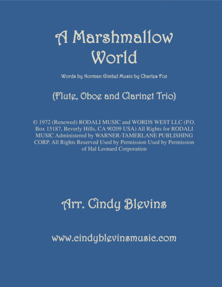 A Marshmallow World Arranged For Flute Oboe And Clarinet Sheet Music