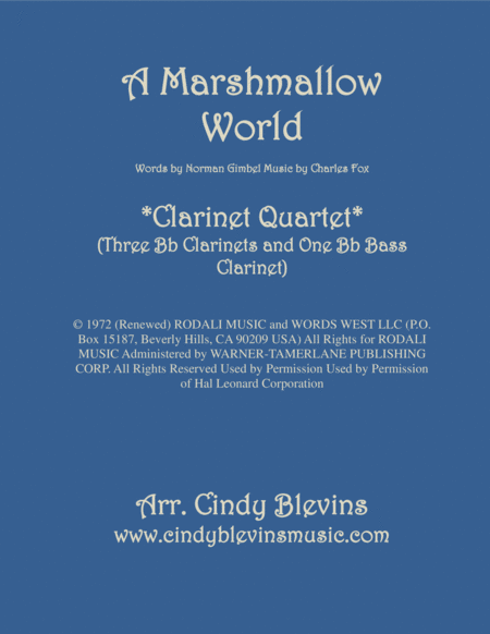 A Marshmallow World For Clarinet Quartet With Bass Clarinet Sheet Music