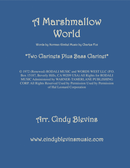 A Marshmallow World For Two Clarinets And Bass Clarinet Sheet Music