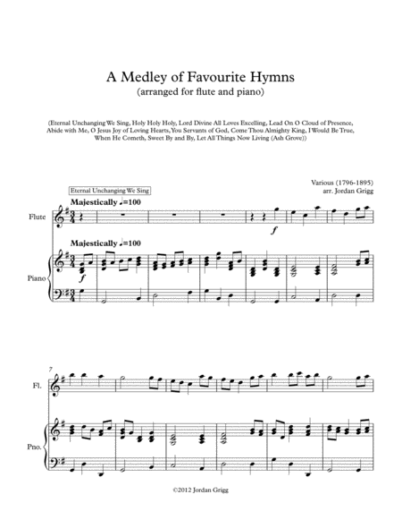 A Medley Of Favourite Hymns Flute And Piano Sheet Music