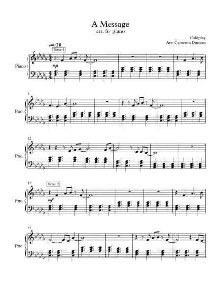 A Message Sheet Music