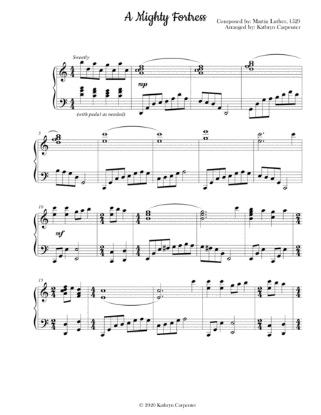 A Mighty Fortress Advanced Piano Sheet Music