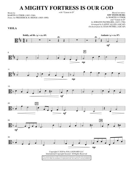 A Mighty Fortress Is Our God With Canon In D Viola Sheet Music