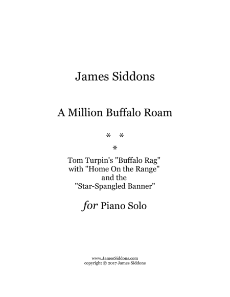 A Million Buffalo Roam Piano Solo Sheet Music