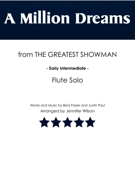 A Million Dreams Flute Solo Sheet Music