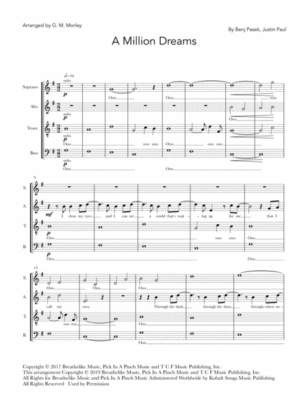 A Million Dreams Satb A Cappella Sheet Music