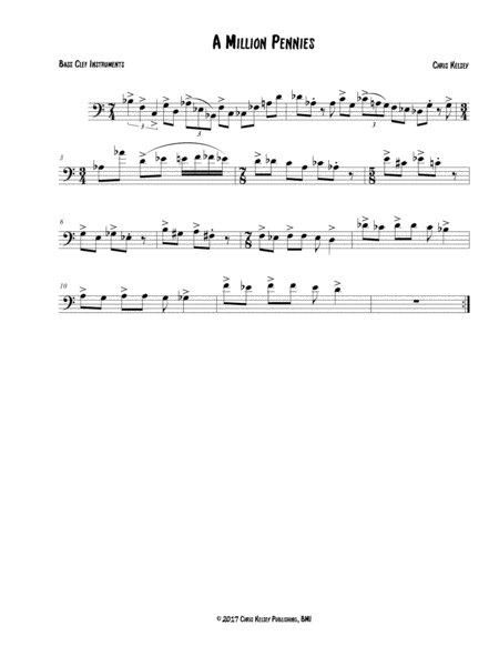 Free Sheet Music A Million Pennies Bass Clef