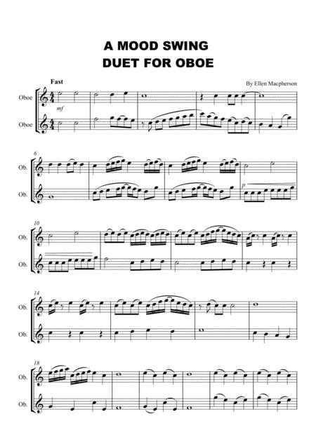 Free Sheet Music A Mood Swing Duet For Oboe