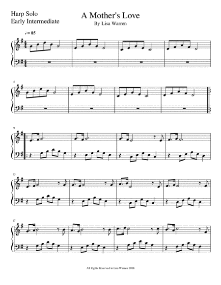 A Mothers Love Early Intermediate Sheet Music