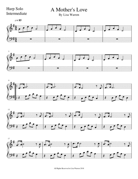 Free Sheet Music A Mothers Love Intermediate