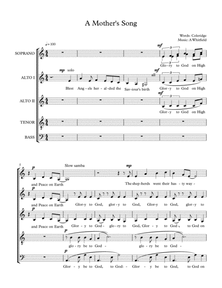 A Mothers Song Sheet Music