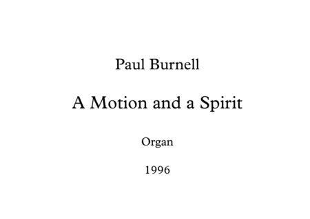 A Motion And A Spirit Sheet Music