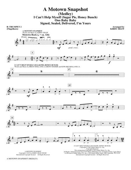 Free Sheet Music A Motown Snapshot Medley Bb Trumpet 2