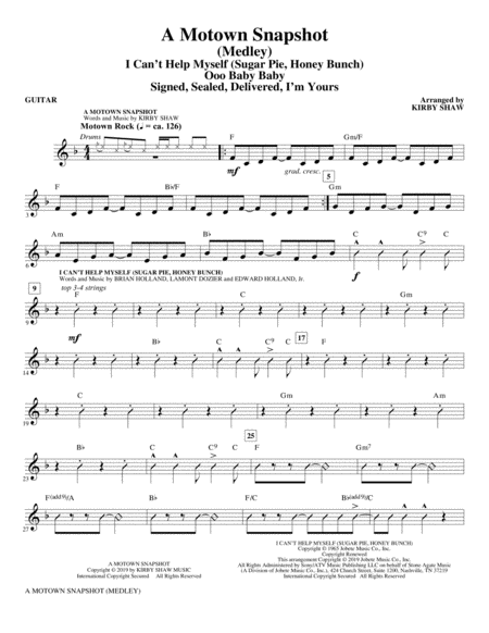 Free Sheet Music A Motown Snapshot Medley Guitar