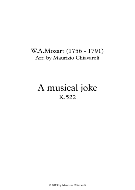 Free Sheet Music A Musical Joke