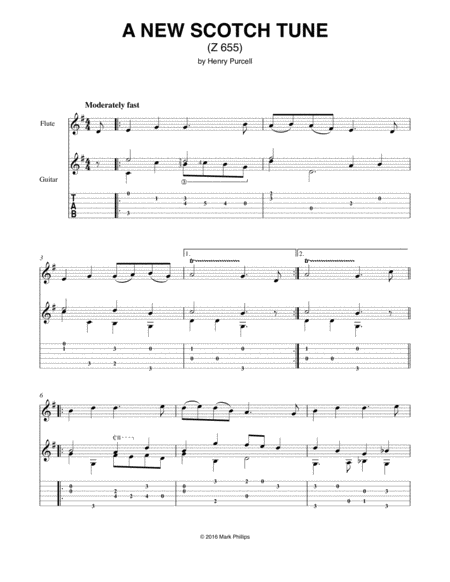 Free Sheet Music A New Scotch Tune Z 655