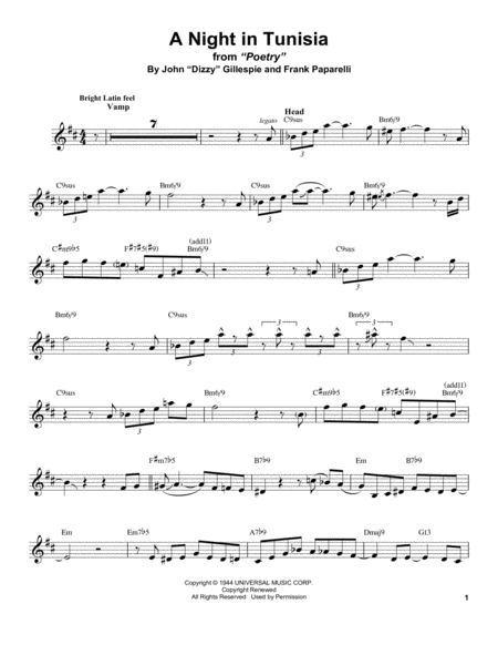 A Night In Tunisia Sheet Music