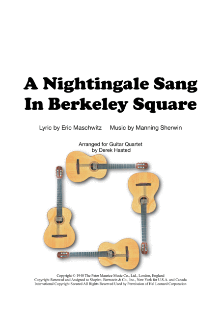 A Nightingale Sang In Berkeley Square 4 Gtrs Sheet Music