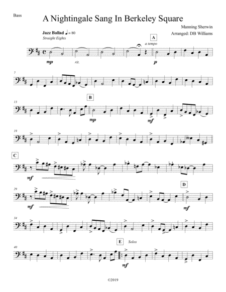 A Nightingale Sang In Berkeley Square Bass Sheet Music