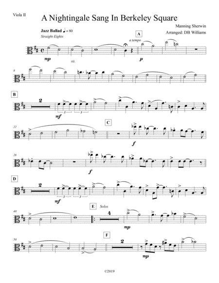 A Nightingale Sang In Berkeley Square Viola 2 Sheet Music