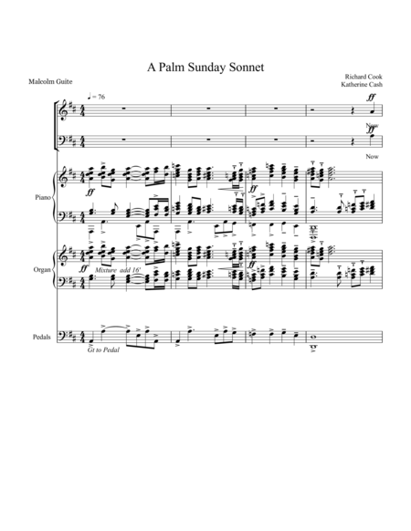 Free Sheet Music A Palm Sunday Sonnet Piano Organ Vocal