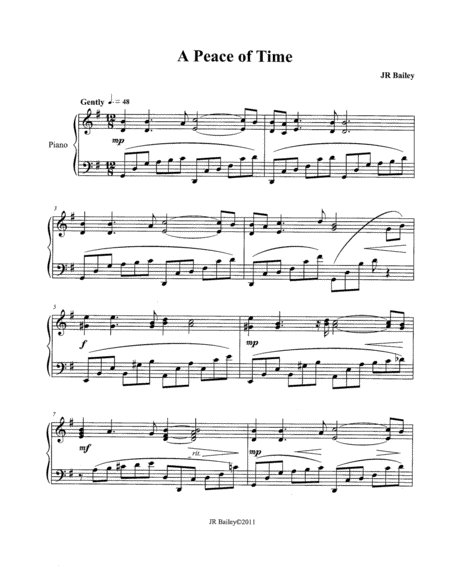 A Peace Of Time Sheet Music