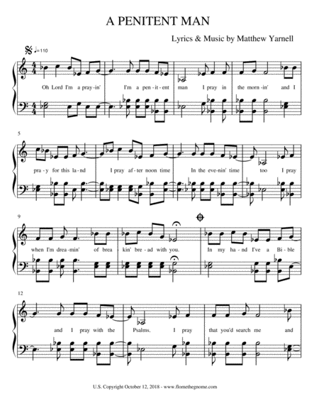 A Penitent Man Sheet Music