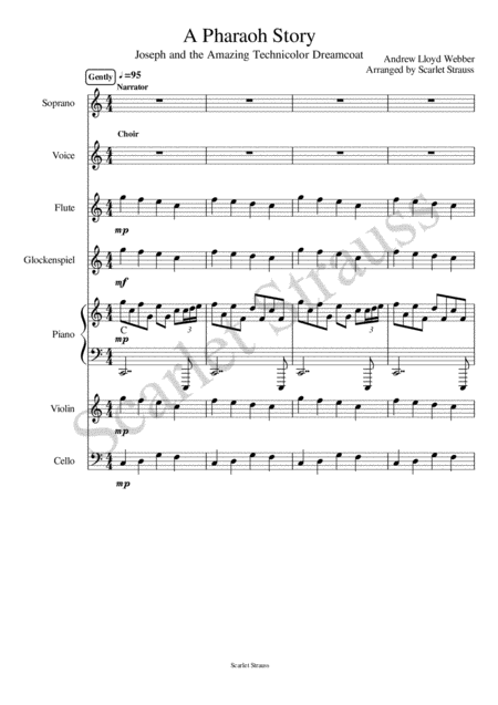 Free Sheet Music A Pharaoh Story Joseph And The Amazing Technicolor Dreamcoat