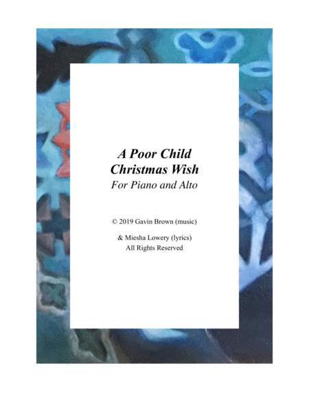 A Poor Child Christmas Wish For Alto And Piano Sheet Music