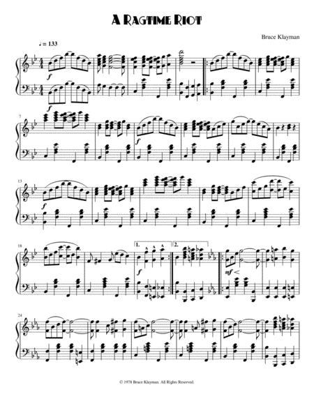 Free Sheet Music A Ragtime Riot