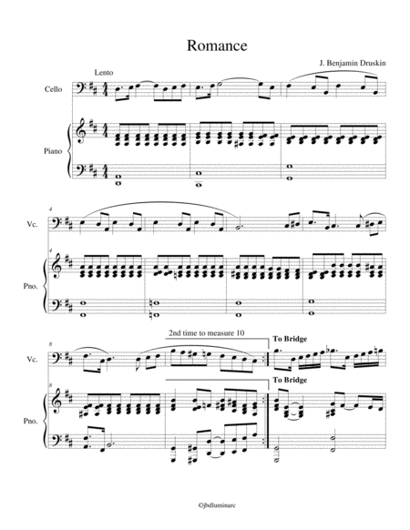 A Romance For Cello And Piano Sheet Music