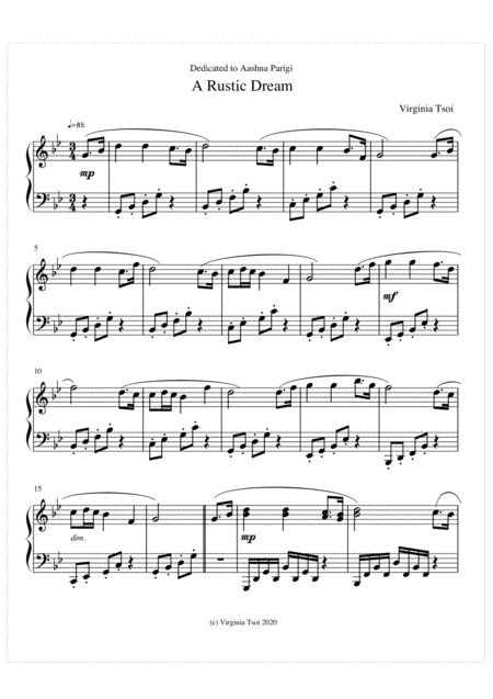 Free Sheet Music A Rustic Dream Theme And Variation