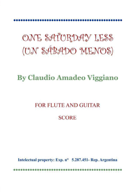 Free Sheet Music A Saturday Less Un Sabado Menos