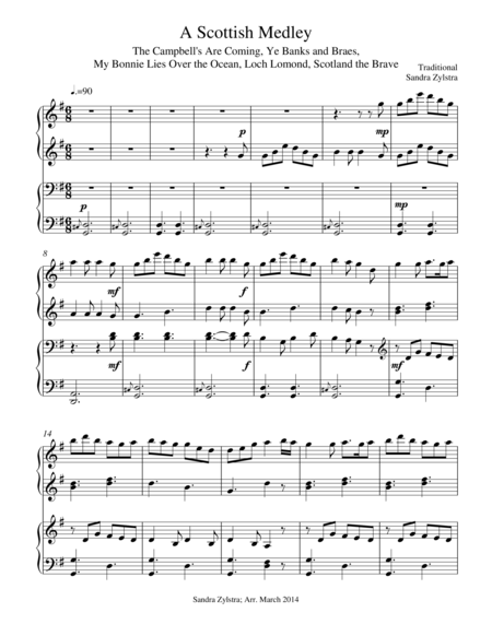 A Scottish Medley 1 Piano 4 Hands Duet Sheet Music