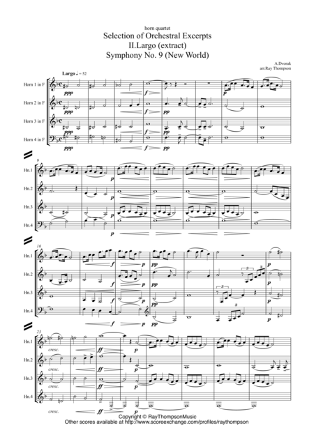 A Selection Of Orchestral Excerpts Arranged For Horn Quartet Horn Quartet Sheet Music