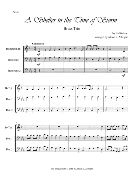 A Shelter In The Time Of Storm Brass Trio Trumpet 2 Trombones Sheet Music