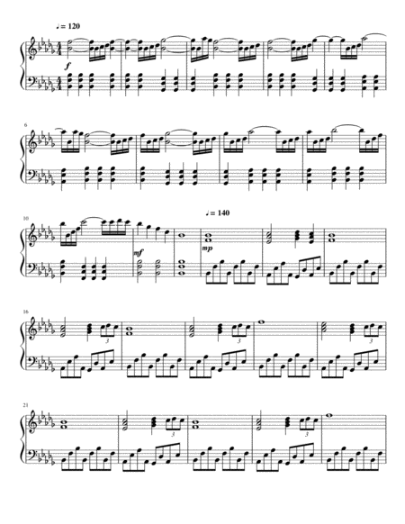 A Short Piano Melody Original Piece Sheet Music