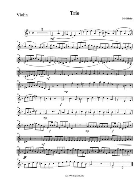 A Short Trio For Violin Viola And Piano Sheet Music