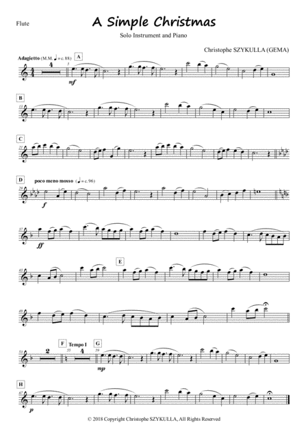 A Simple Christmas For Solo Instrument And Piano Flute And Piano Sheet Music