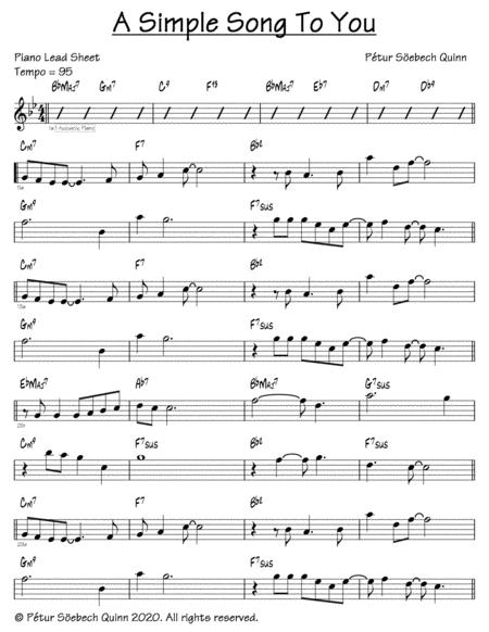 Free Sheet Music A Simple Song To You