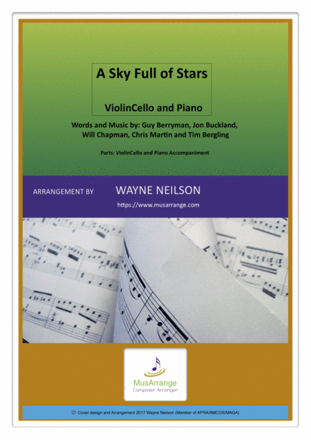 A Sky Full Of Stars For Cello And Piano Sheet Music