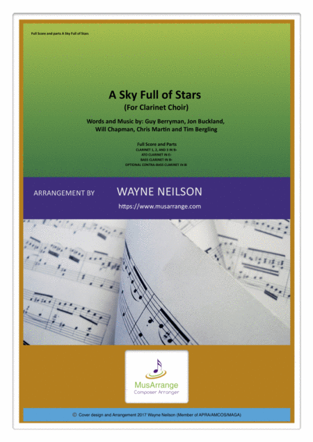 A Sky Full Of Stars For Clarinet Choir Sheet Music